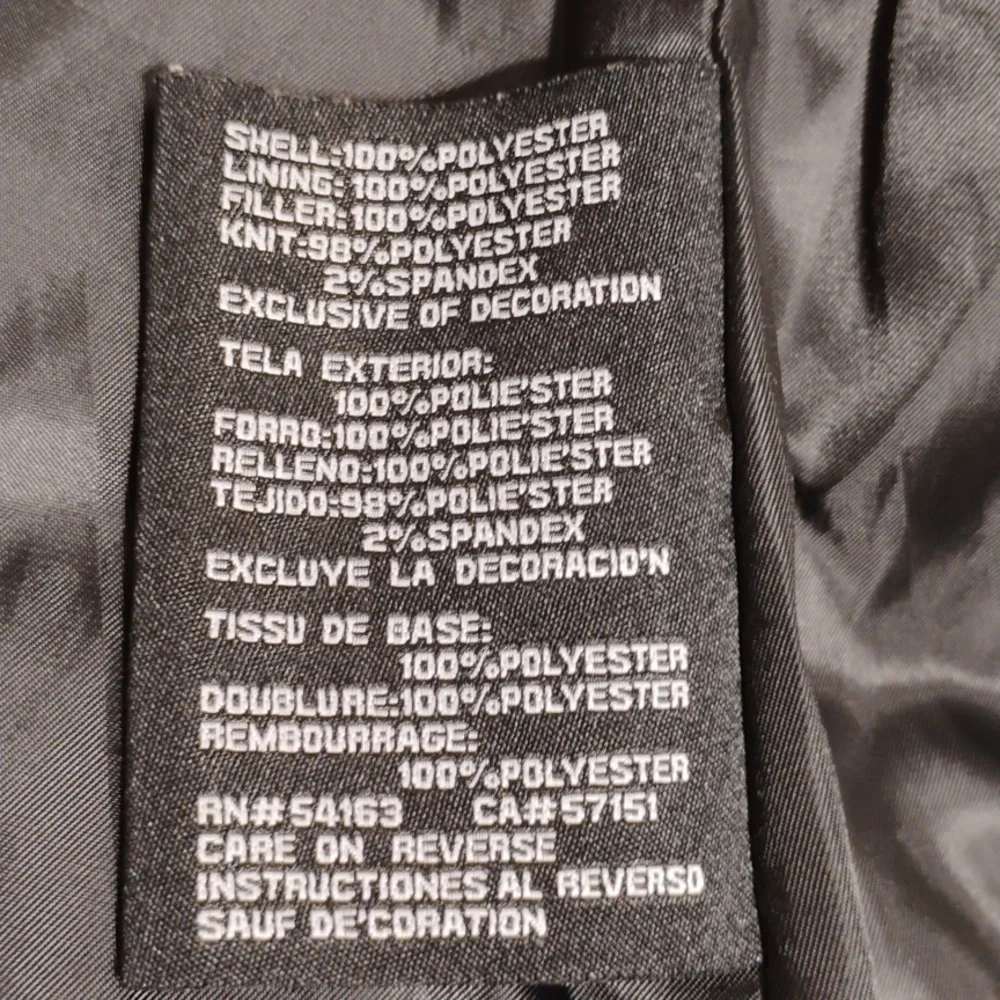 Guess Black Puffer Coat W Silver Detail Sz.M Gently Worn - Picture 14 of 15